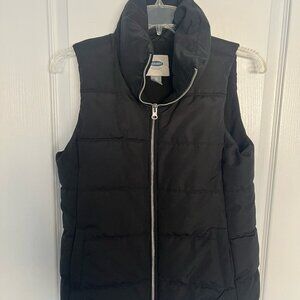 EUC Old Navy Black Full Zip Cropped Puffer Vest, Size XS Petite